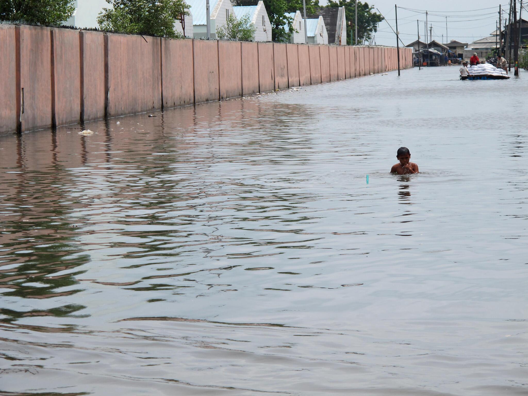 Big floods in Jakarta. Indonesia